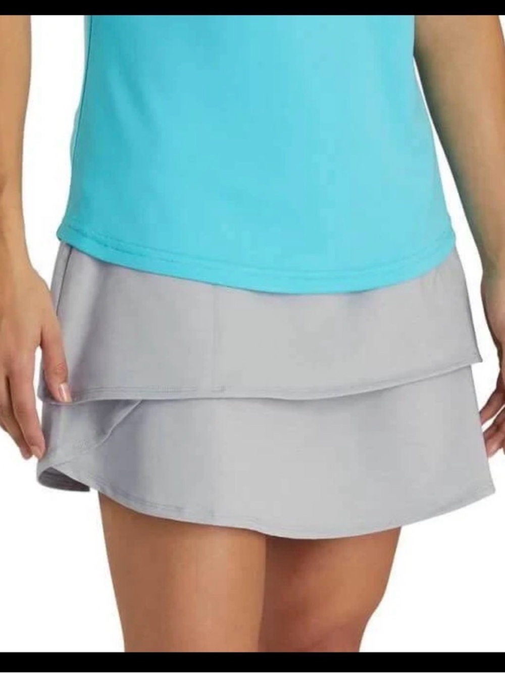 FootJoy Gray Layered Golf Skort XS | Athletic Tennis Skirt w/ Shorts